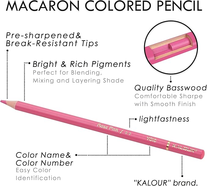 72+2 Count Macaron Pastel Colored Pencils for Adult Coloring Books, Artists Soft Core, Ideal for Drawing Blending Shading, Coloring Pencils Set Gift for Adults Beginners