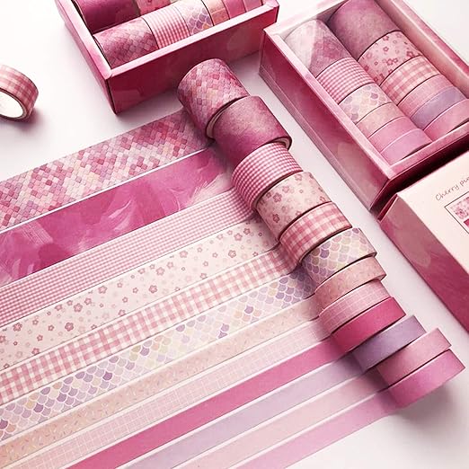 12 Rolls Washi Tape Set,Decorative Plaid Pattern Washi Masking Tape Sets for Craft,Kids,Scrapbook,DIY,Gift Wrapping