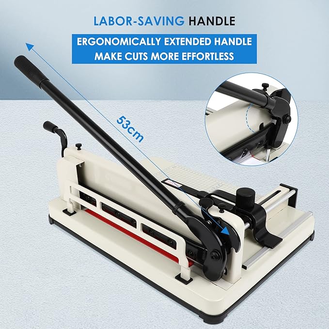 Heavy Duty Paper Cutter, 12" Guillotine Paper Cutter, Cortadora de Papel 400 Sheets Paper Trimmer with Double Safety Protection&Durable HSS Blade for Cutting Paper, Leather, PVC,Non-Woven Fabrics