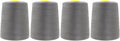 Mandala Crafts 4 Pack of Serger Threads Cones Spools - 20S/2 24000 Yards Polyester Dark Gray Threads for Sergers Machine and Overlock Quilting Sewing Machine