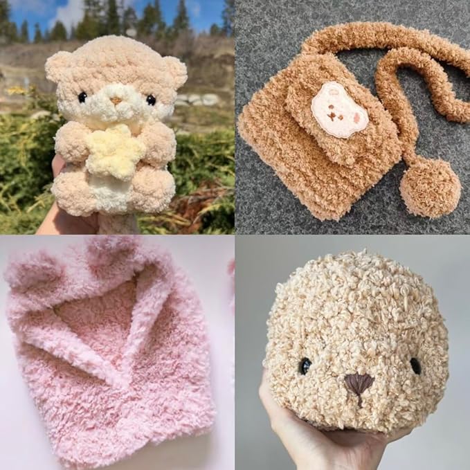 Soft Velvet Yarn Chenille Yarn for Crocheting Super Bulky 3x100g (3x74.3 yds) Baby Blanket Yarn for Knitting Amigurumi Yarn for Crochet Weaving Craft (Powder, 3 Skeins)