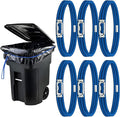 Gallon Trash Can Rubber Bands (Set of 6), Elastic Garbage Bin Straps, Trash Can Liners for Kitchen, Bathroom, Outdoor & Multi-Purpose Use, Blue-Extra Large (40-96Gallon)