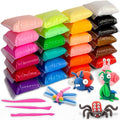 Air Dry Clay Kit 24 Colors with Tools, DIY Magic Modeling Clay for Kids Crafts, Soft and Non-Sticky, Birthday Christmas Gift for Boys Girls Teens (24 Colors)
