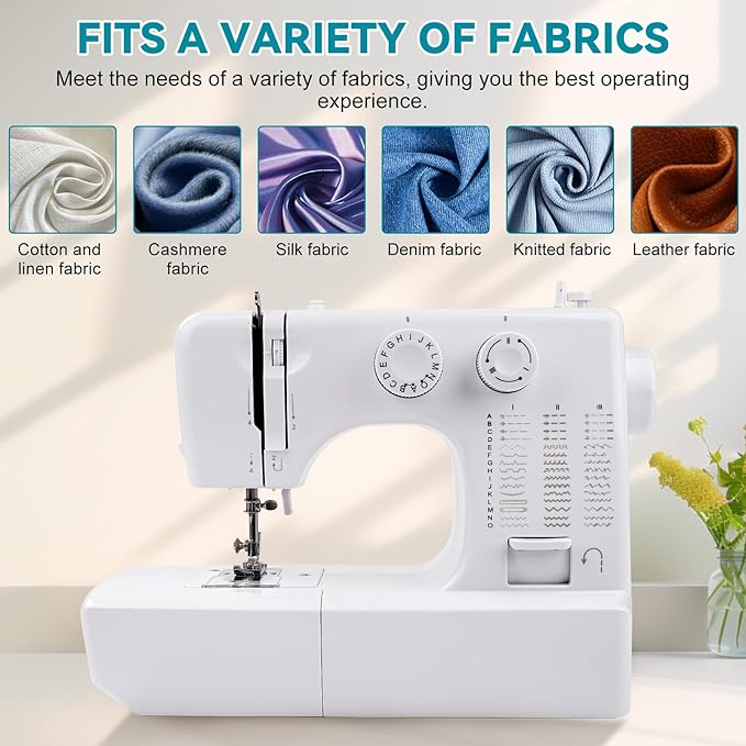 Mini Sewing Machine for Beginners Kids, Portable Sewing Machine with 45 Built-In Stitches and High Speed, Double Needle with 42PCS Sewing Kit Us Plug (110v), Christmas Sewing Gifts for Women