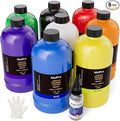 Nicpro 8 Colors Large Bulk Acrylic Pour Paint Set (33.8 oz, 1000 ml) Premixed High Flow Art Pouring Paint Supplies Kit with Silicone Pour Oil, Gloves for Beginner Cell Creation Flow DIY, Ready to Pour