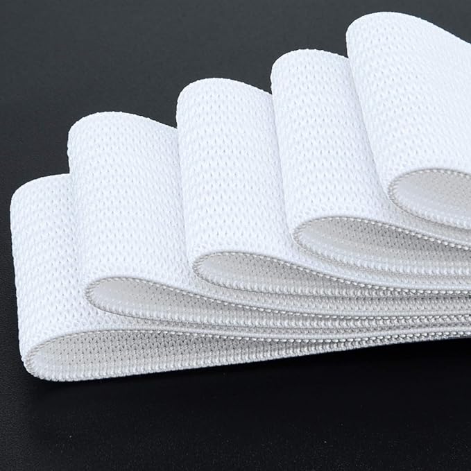 20 Yards Sewing Knit Stretch Elastic Band Spool, 1 inch Width (White)