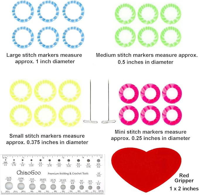 ChiaoGoo Twist Red Lace 5-Inch Complete 7500-C Interchangeable Circular Knitting Needle Set, Sizes US 2, 3, 4, 5, 6, 7, 8, 9, 10, 10.5, 11, 13, 15 with 6 Cords with Project Bag