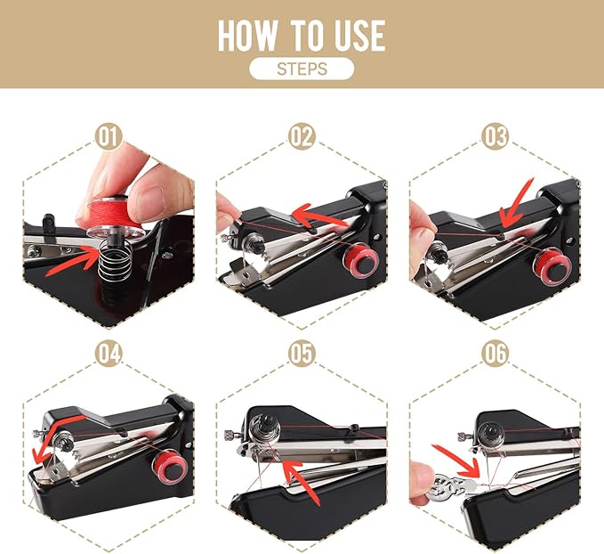 Handheld Sewing Machine CS101,Sewing Machines for Beginners,Portable Electric Mini and Samll Hand Held Sewing Machines Kit for Adults and Kids Black Set