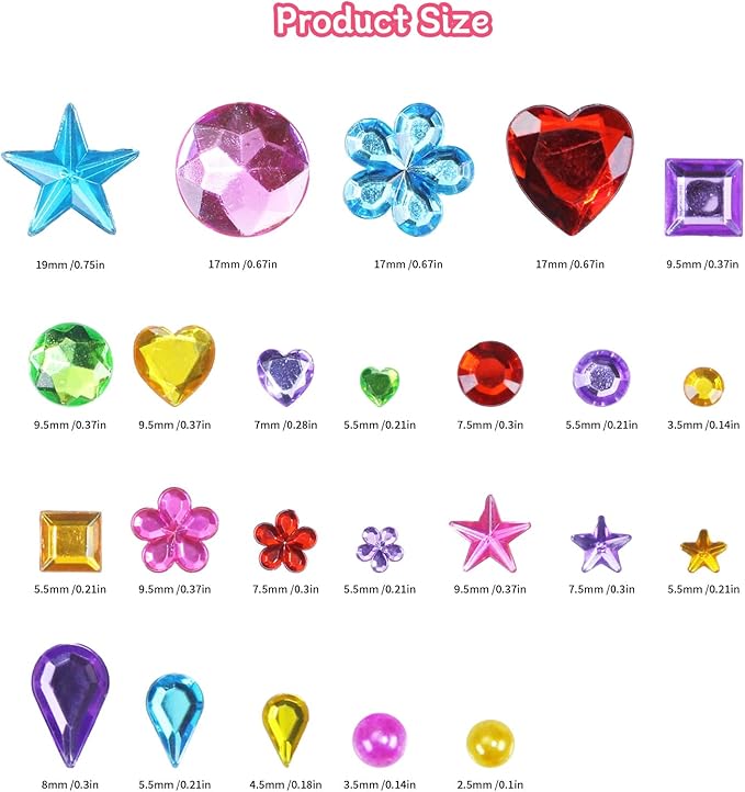 3200pcs Gems for Crafting, Sticker Jewels for Crafts, 12 Sheet Self Adhesive Gems & Rhinestone Adhesive, Acrylic Craft Jewels, Sticky Gems, Gem Stickers for Kids, Face Jewels & Craft Stickers