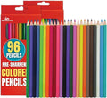 1InTheOffice Colored Pencil, Colored Pencils for Kids, Art Colored Pencils, Pre-Sharpened Pencil Set, (96 Pack)