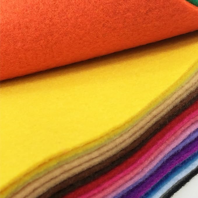 28pcs Thick 1.4mm Soft Felt Fabric Sheet Assorted Color Felt Pack DIY Craft Sewing Squares Nonwoven Patchwork (25x25cm)