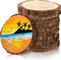 FSWCCK Unfinished Wood Slices for centerpieces,Round Wooden Discs with Tree Bark,Wood Cookies Circles for Crafts Christmas Ornaments,Wood Slice for Rustic Wedding Decoration (4"- 4 .7")