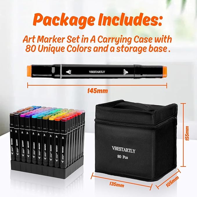 120 Colors Alcohol Markers with Base, Permanent Dual Tip Art Markers for Adults Anime Coloring Sketch Illustrations Pefect for Gift- Refillable