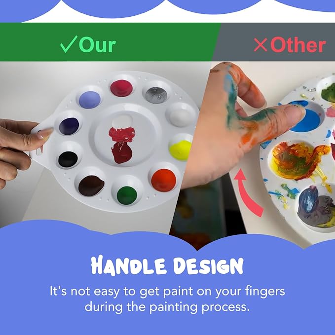 30Pcs Paint Tray Palettes, Plastic Paint Pallets with Hanging Hole for Teachers or Students to Paints on School Project, Art Class or Have a Birthday Painting Part