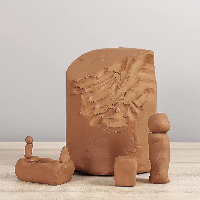 50 lbs Low Fire Pottery Clay - Terra Cotta, Cone 06. Earthware Potters Throwing Clay.Ideal for Wheel Throwing,Hand Building,Firing and More,Pottery Clay for Sculpting,Beginners and Advance