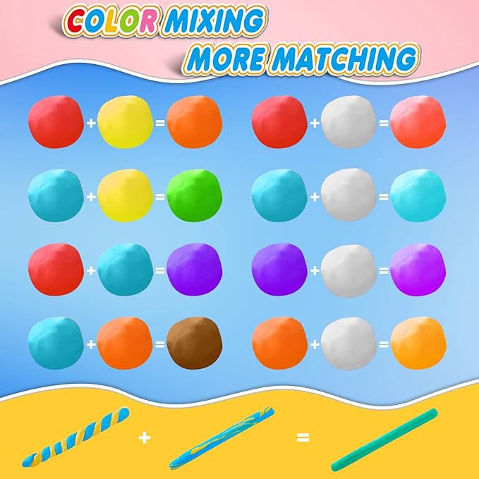 Air Dry Clay 88 Colors, Modeling Clay for Kids, DIY Molding Magic Clay, Gift for Kids