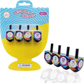 The Dreidel Company Multi Colored Hand Painted Wooden Dreidels, The Hanukkah Game, Let's Play Dreidel (4-Pack)