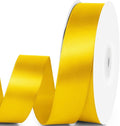 1" x 50 Yards Satin Ribbon - Yellow Silk Ribbon with Spool - Ideal for Gift Wrapping, Floral Bouquets, Crafts, Wedding Party Decorations, Christmas and Sewing Projects