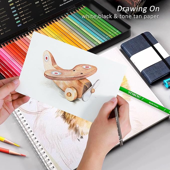 72 Colors Artist Colored Pencils Set for Adult Coloring Books, Soft Core Coloring Pencils, Professional Numbered Drawing Pens for Layering Shading Blending, Gift Tin Box for Beginners