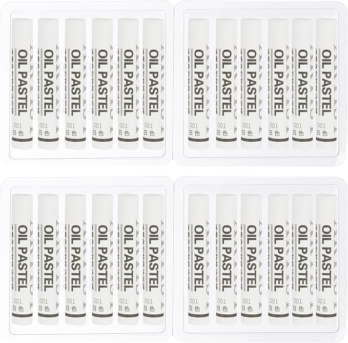 PATIKIL White Oil Pastels, 24Pcs Soft Oil Crayons Creamy Pastels Stick Art Supplies for Art Painting Drawing Blending Graffiti for Artists Beginners