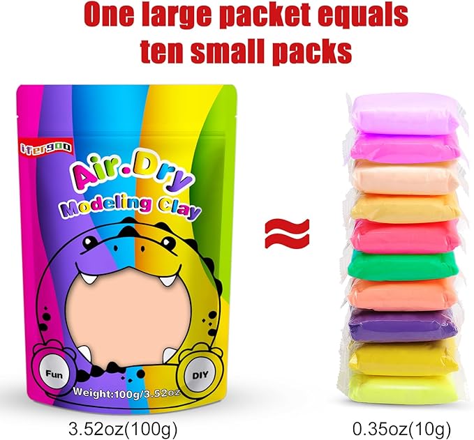 iFergoo Skin Air Dry Clay, DIY Creative Modeling Clay for Kids, Super Light Magic Clay for Kids Age 3-12, Safe & Non-Toxic, Molding Clay for Sculpting (Skin/100g, 100g/3.5oz)
