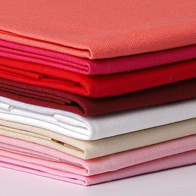 18 * 21inch Cotton Fabric, Premium Fabric Pure Quilting Fat Quarter Bundles Patchwork for Sewing DIY Craft (Red Series, 8PCS)