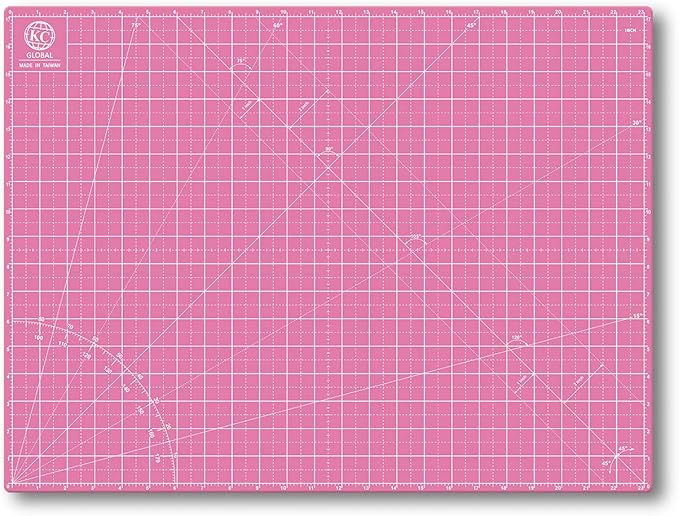 KC GLOBAL A2 (24"x18") Self-Healing Cutting Mat (Pink) - Sturdy, Reversible, Eco-Friendly, Non-Slip. Premium Desk Mat for Crafters, Quilters, and Hobbyist