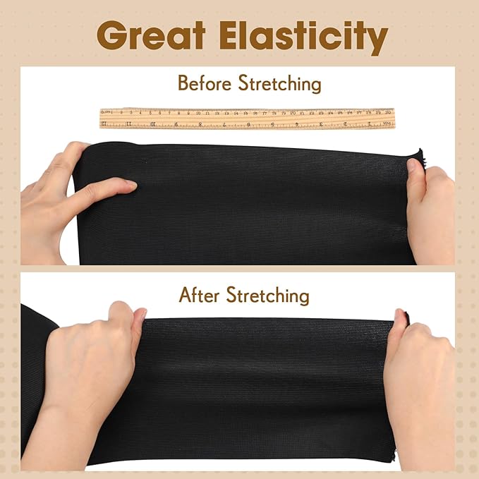 EBOOT 1 Pcs Elastic Spool (6 Inch X 5 Yard,Black)