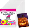 Canvas Boards for Painting - 9x12 10-Pack Bulk Canvas Panels Value Pack - 10 oz Primed Acid-Free 100% Cotton Canvas for Painting, Ready to Paint & Lightweight, Ideal for Acrylic, Oil Paint
