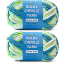 Soft Velvet Yarn Chenille Yarn for Crocheting and Knitting – Bulky (93 Yards/100g) - Polyester - Yarn for Blanket Amigurumi Weaving Crafts (Ocean Breeze, 2 Pack)