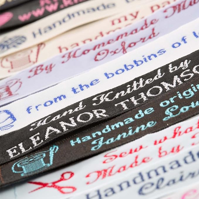 50 Personalized 100% Woven Sewing Labels 1/2" Wide - Made by Label Weavers