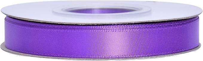 YAMA Purple Double Faced Satin Ribbon 1/2 Inch 25 Yards Purple Ribbons for Gift Wrapping Crafts Hair Bows Wedding Party Decoration