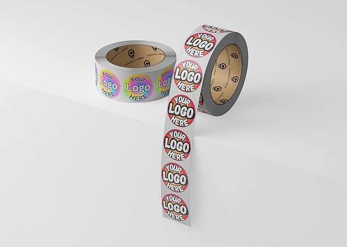 Build Your Own Stickers - Any Design + Logo - Personalize Business - 50+ Roll - Multi Shapes, Sizes, Backgrounds, Text - Gloss/Matte Labels (3 inch Circle)