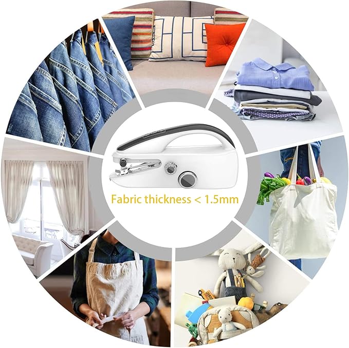 Portable Handheld Sewing Machine for Beginners, Mini Sewing Machine with Dual-Speed & Dual-Power Options, Ideal for Clothes, Fabrics, and DIY Projects