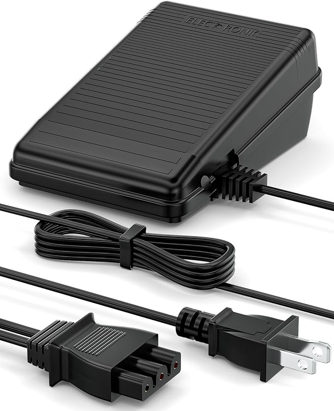 VHBW for Singer Sewing Machine Foot Pedal,359102-001 Compatible with Singer 2263,4423,e99670, 8280,4452,2277,4411,3116,3337,1304,M3220,3342,4432,1120,50t8,3232, D-Shape Plug Foot Pedal