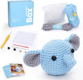 Crochet Kit for Beginners: Elephant Crochet Kit for Adults, Include Easy to Use Yarn, Step-by-Step Video, Patterns, Learn to Crochet, Thanksgiving, Christmas, Birthday Gift