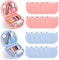 20Pack Mini Travel Sewing Kit, Portable Sewing Tools, DIY Sewing Supplies, Plastic Sewing Kit, Beginner Emergency Sewing Repair Kit with Threads Scissors Hand Sewing Needles (Light Blue, Light Pink)