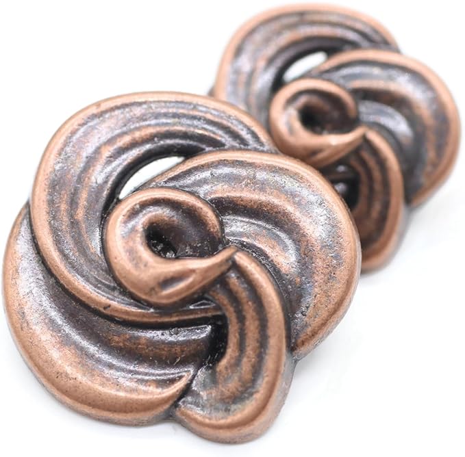 Antique Copper Metal Buttons - 12 Pcs - 3 Size Options - Floral Metal Shank Buttons Vintage for Men Women Blazer Coat Uniform Shirt Suit and Jacket Sewing Craft DIY N23501