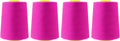 Mandala Crafts 4 Pack of Serger Threads Cones Spools - 20S/2 24000 Yards Polyester Fuchsia Threads for Sergers Machine and Overlock Quilting Sewing Machine
