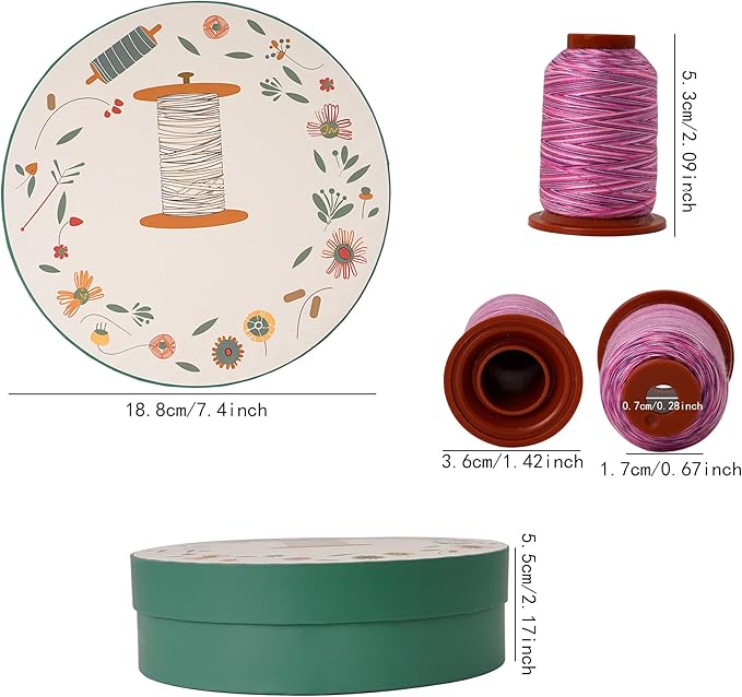 24 Colors Variegated Sewing Thread,500Y Each Spool Polyester Serger Thread,Rainbow Thread 40wt Variegated Quilting,for Sewing Machines,Hand Sewing&Embroidery&Serger