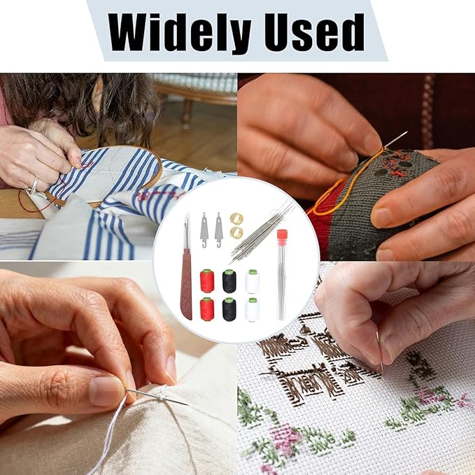 34pcs-Big Eye Sewing Needle Set,Steel Needles for Hand Sewing,Portable DIY Handcraft Set,Suitable Sewing Supplies for Various Stages