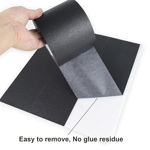 BOMEI PACK Wide Painters Tape 4 Inches x 55 Yards, Black Wide Masking Tape, 3D Printing Tape for Laser Cutting, 21-Day Clean Removal for Indoor and Outdoor Use