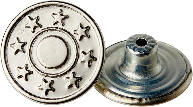 Jean Buttons Replacement for Jeans No Sew Quick Install Stable 12 Sets 20mm