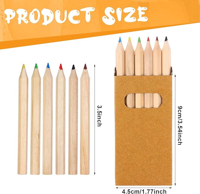 200Packs/1200Pcs Colored Pencils Bulk Mini Drawing Pencils Set for Kids, 3.5inch Short Fat Color Pencils for Adult Coloring Books, Classroom School Drawing Birthday Wedding Party Favors (1200)
