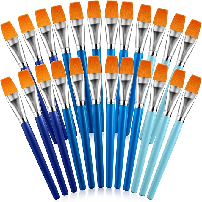Honoson Paint Brushes for Acrylic Painting, Big Paint Brushes Bulk with Wooden Handle for Acrylic, Watercolor, Oil, Crafts, Face Body Art, 4 Color(60 Pcs)