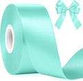 Fullive Mint Blue Ribbon for Gift Wrapping, 1 1/2 Inch 30Yards Ribbons for Crafts, Polyester Solid Satin Ribbon for Flower Bouquet Easter Birthday Christmas Decorations Floral Arrangements DIY Bows