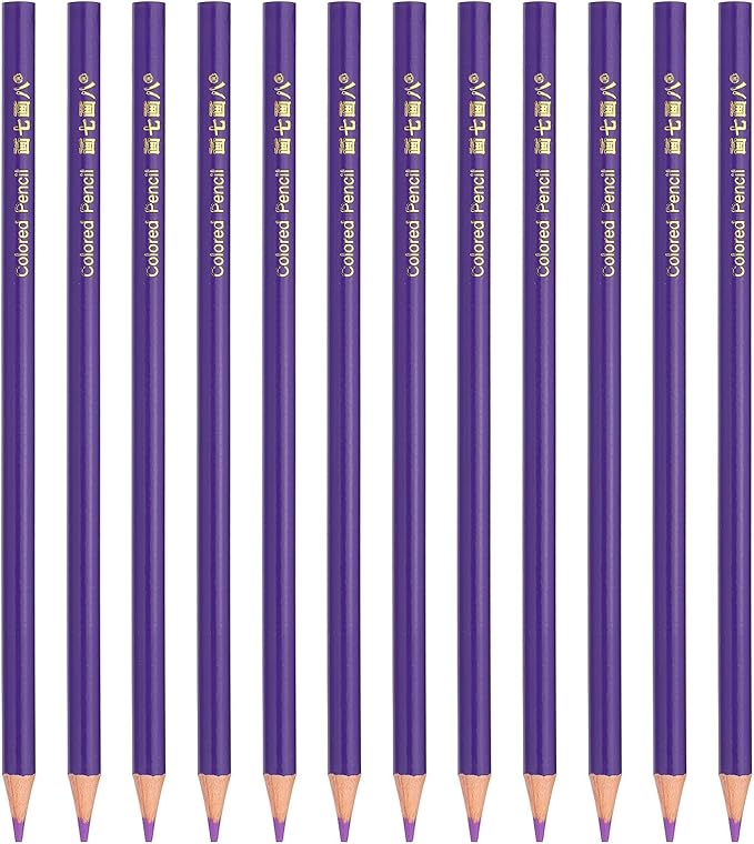 PATIKIL Purple Colored Pencils Set,12 Pcs Oil Color Pencils Wooden Coloring Drawing Pencil for Artists Art Painting