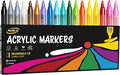 Bandle B. Acrylic Paint Markers – Set of 18 Paint Pens for Art, Fabric, Coloring, and Journaling–Quick-Drying, Waterproof, Non-Toxic, Reversible Chisel-Dot Tip