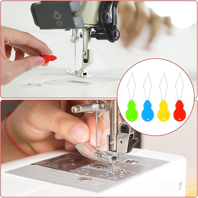 Shimmeroo 40Pcs Automatic Needle Threaders Tool,Gourd Shaped Sewing Needle Threader for Hand Sewing and Sewings Machine Cross for Embroidery,Stitch Supplies