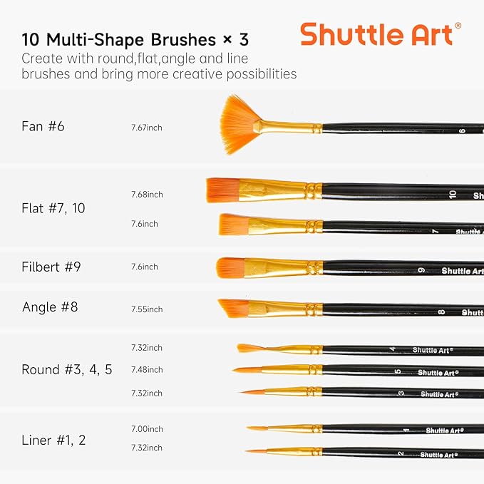 Shuttle Art 87 Pack Acrylic Paint Set, Painting Kit with 3 Pack of 15 Colors Acrylic Paint, 3 Sets of Wooden Easels, Canvas, Brushes & Palettes, Art Painting Supplies Kit for Adults Kids Beginner